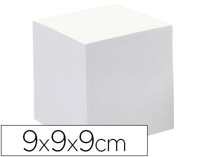 Taco de 680 notas Quo Vadis encolado 90x90x90 mm. color blanco  reciclado 90 g/m²